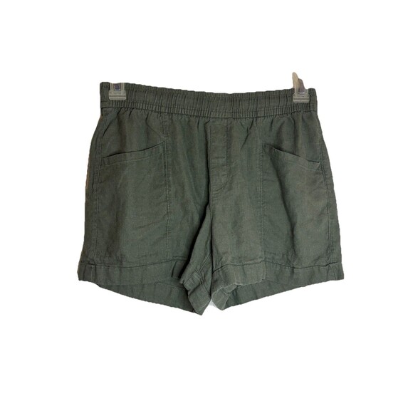 Old Navy Olive Green Linen Rayon Drawstring Shorts Women’s Small Lightweight - Picture 1 of 9